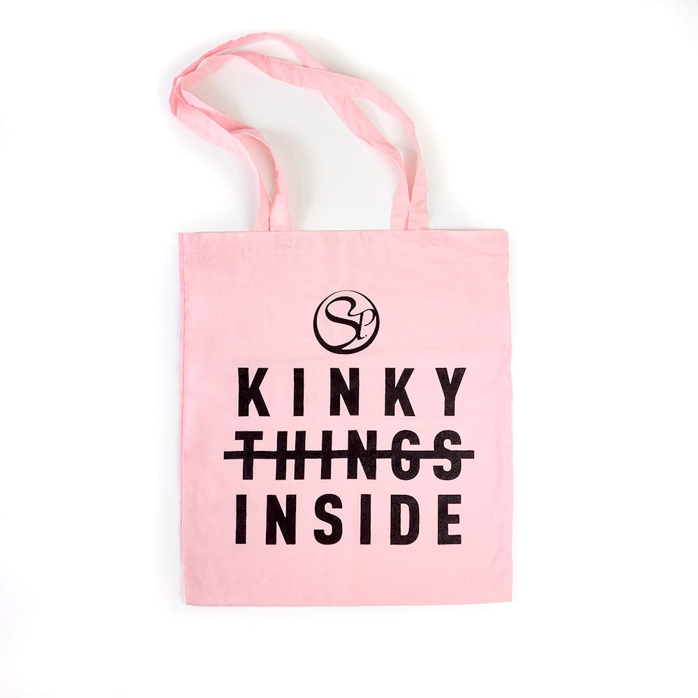 PINK COTTON TOTE BAG &quot;KINKY THINGS INSIDE&quot;