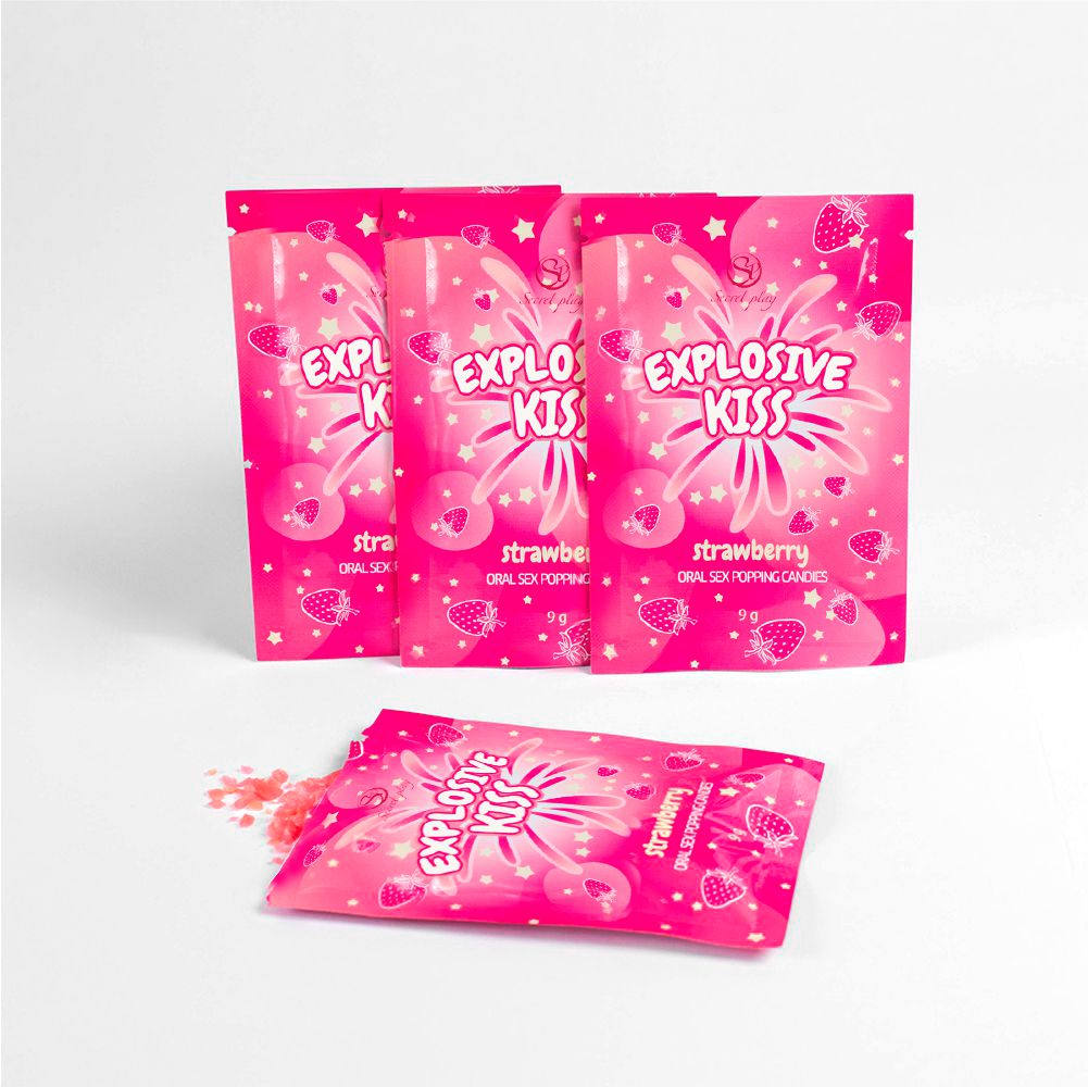 STRAWBERRY POPPING CANDIES - 100 UNITS Cod. 3702Z