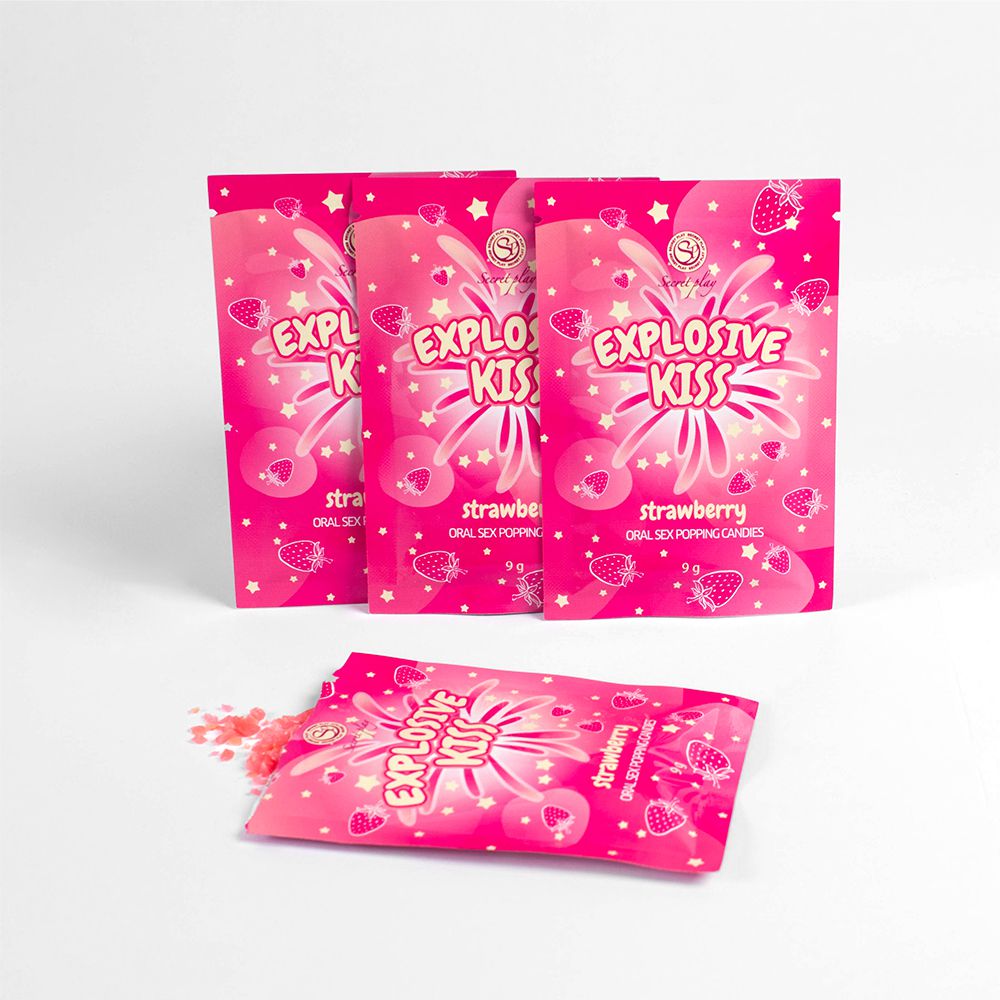 STRAWBERRY POPPING CANDIES - 100 UNITS Cod. 3702Z