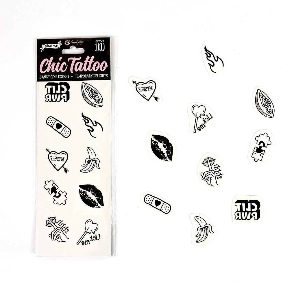 SET of 10 TEMPORARY TATTOOS - CANDY COLLECTION Cod. 6258