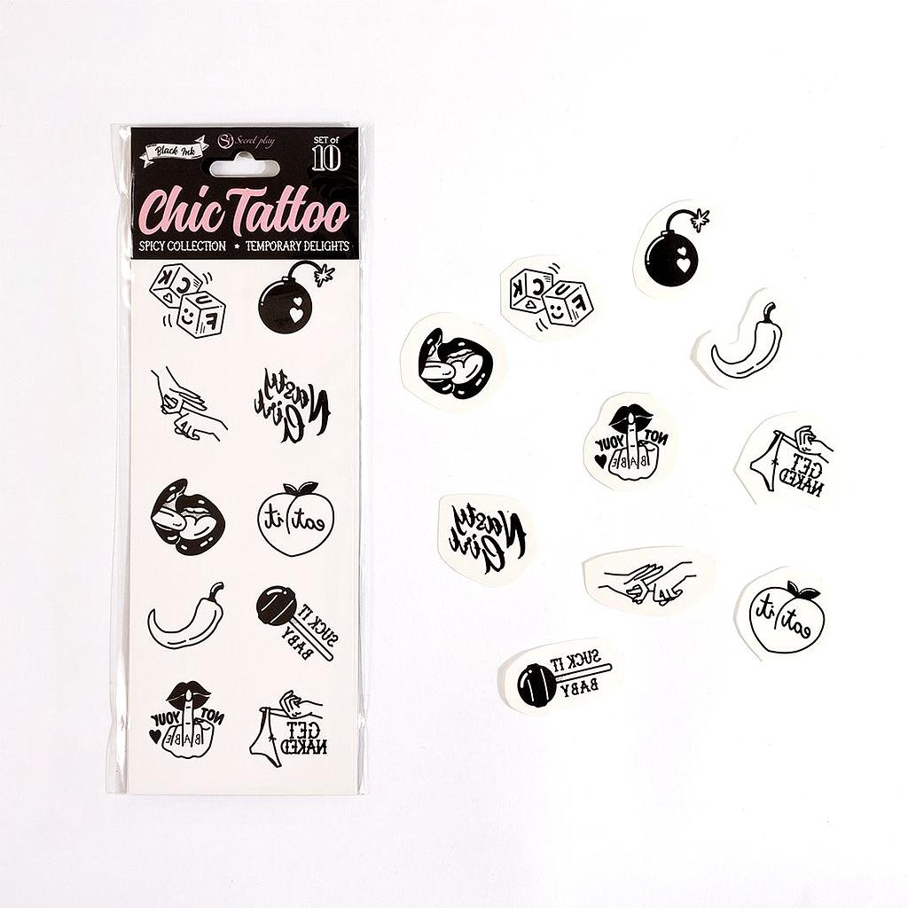 SET of 10 TEMPORARY TATTOOS - SPICY COLLECTION Cod. 6259