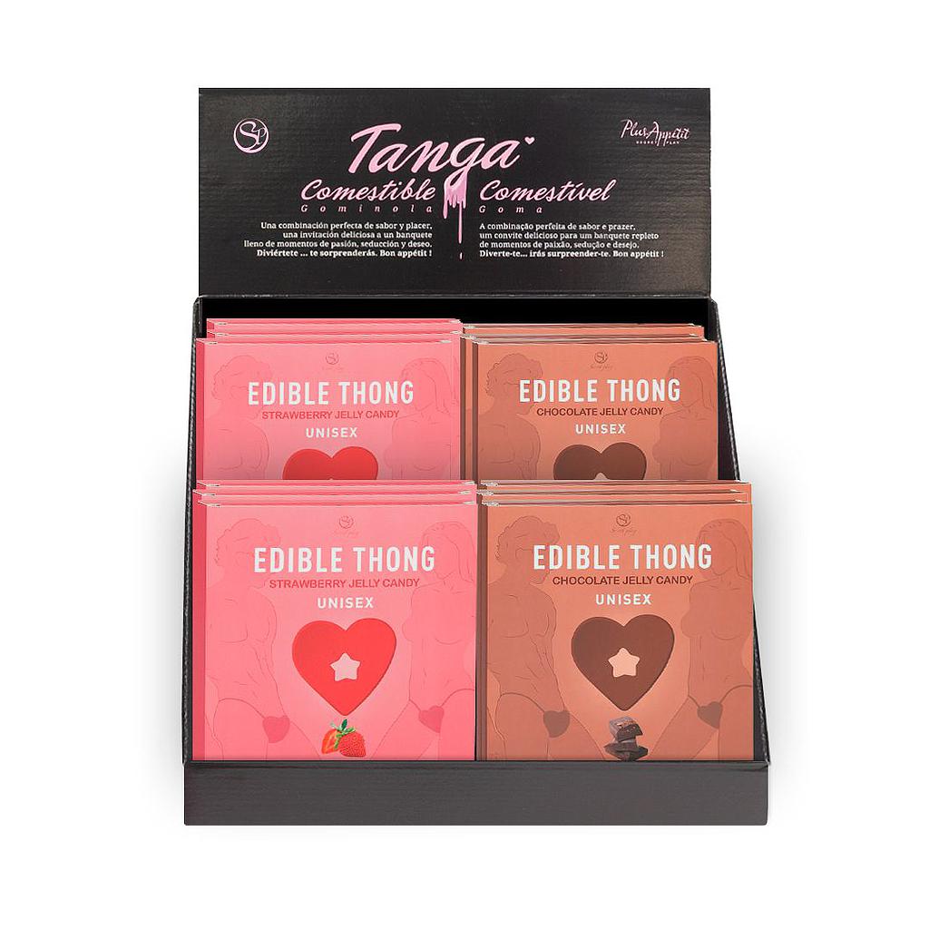 PRÉSENTOIR 24 STRING COMESTIBLE SAVEUR CHOCOLAT ET FRAISE (24 UNITÉS) Cod. 3734