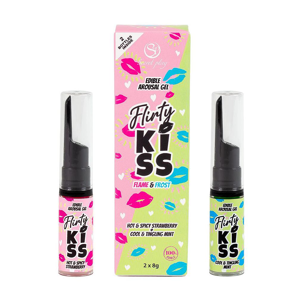 FLIRTY KISS - GELES CON EFECTOS SEXO ORAL FRESA &amp; MENTA Cod. 3743