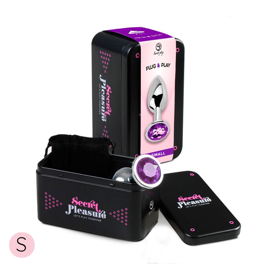 PURPLE JEWELLED METAL BUTT PLUG - SMALL SIZE Cod. 6151V | Secret Play