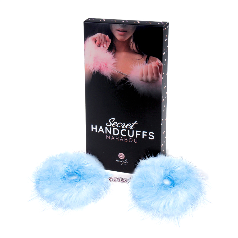 BLUE MARABOU HANDCUFFS Cod. 3415B