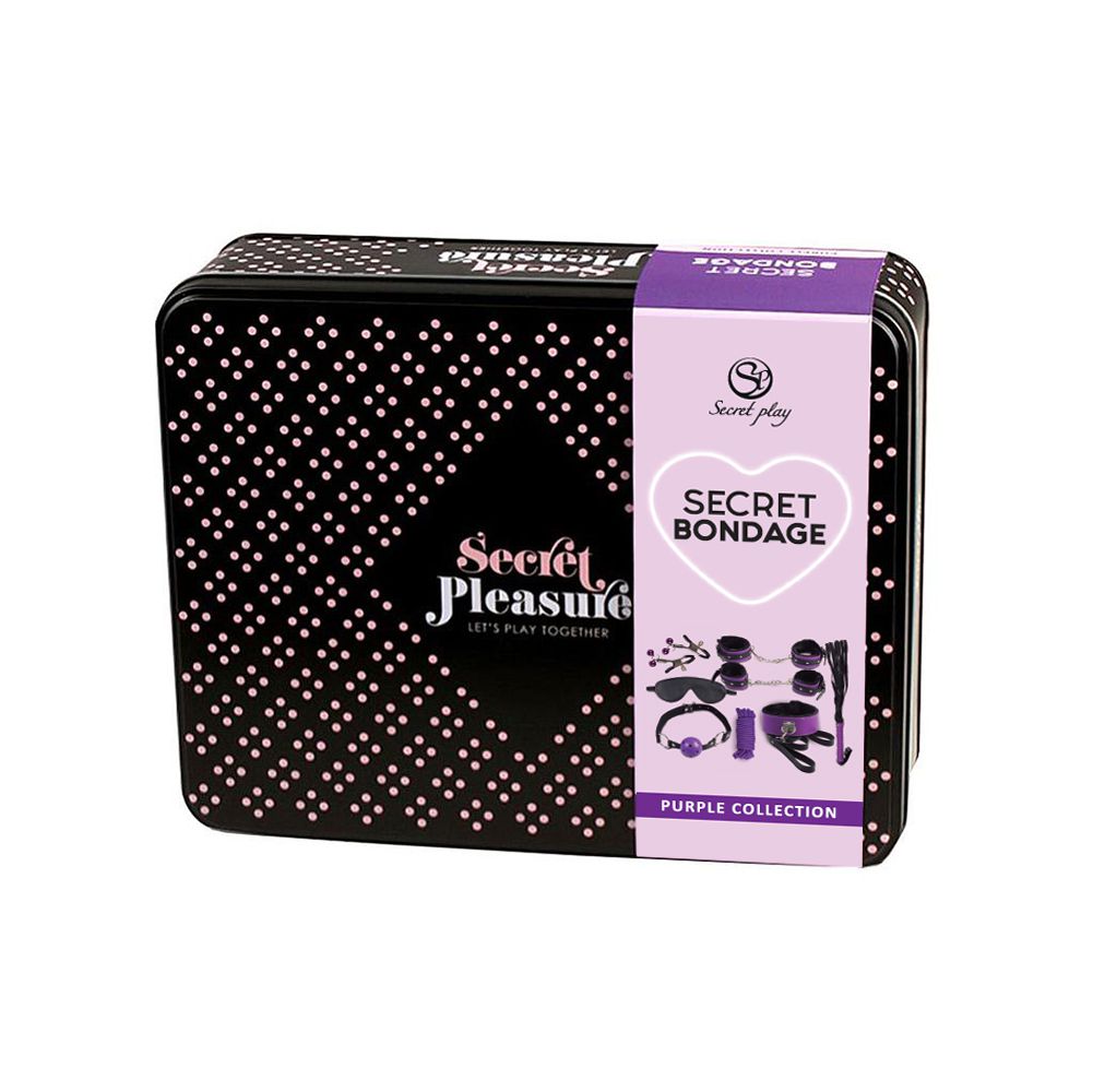 SECRET BONDAGE - SET 8 PIEZAS MORADO &amp; NEGRO Cod. 6197
