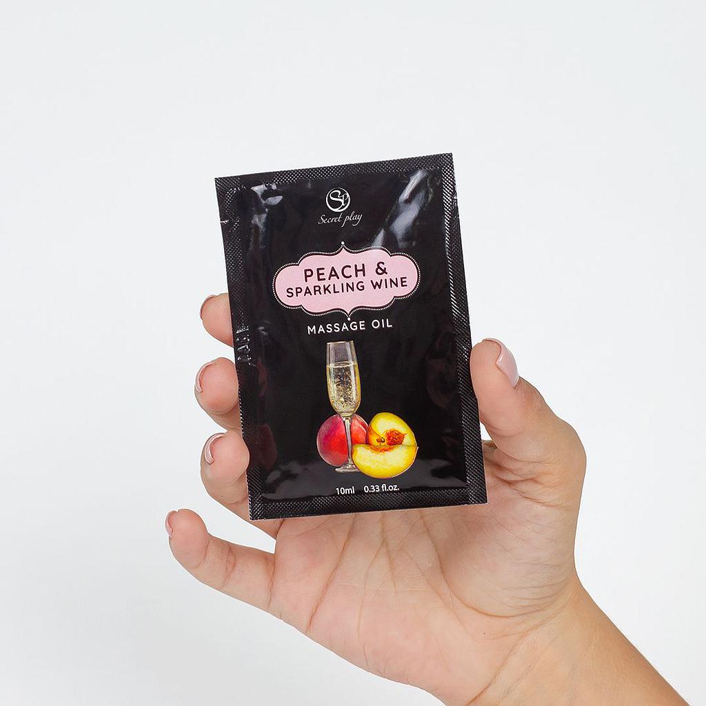 PEACH &amp; SPARKLING WINE - MASSAGE OIL SACHET - PACK 100 UNITS Cod. 3680Z