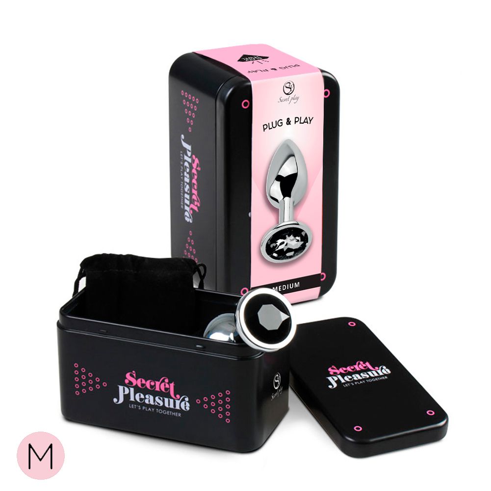 PLUG ANAL NOIR EN ALUMINIUM - MEDIUM Cod. 6152K | Secret Play