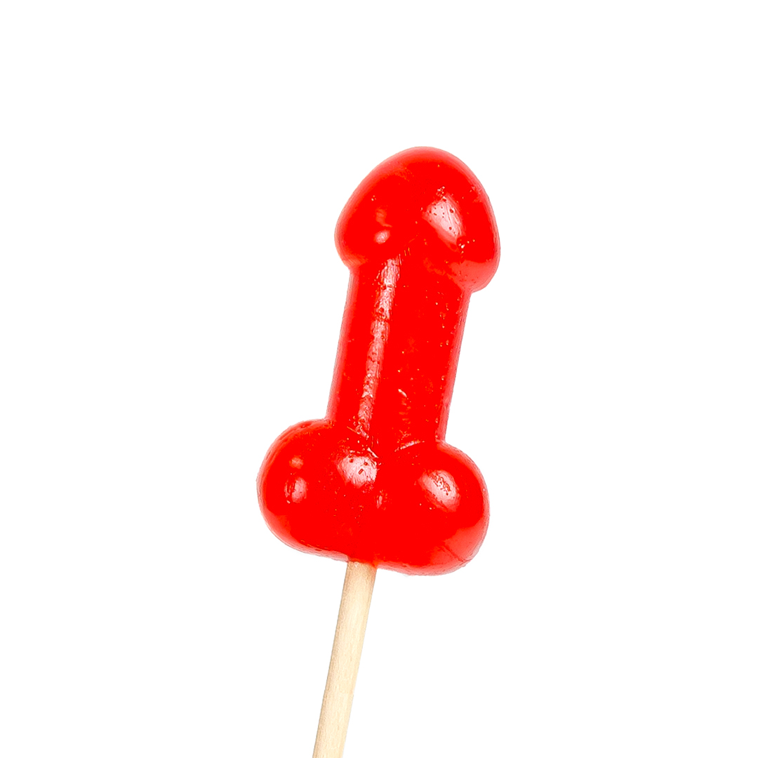 PIRULETA PENE CARAMELO CEREZA CON EFECTO CALOR PICANTE Cod. 1733